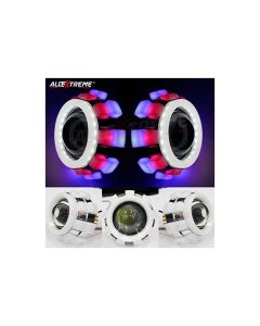 Allextreme EXPLBRW Projector LED Lamp 12v IP65 Waterproof 3-stylish Angel Ring Compatible with Cars, Motorcycles & Other Vehicles- Multicolor
