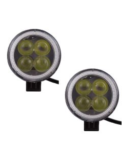 AllExtreme EX4LD2R 4 LED Fog Light Spot Beam Waterproof Pod Driving Work Light with Red Outer Ring for Motorcycle Jeep Truck Boat and Cars (20W, White Light and Red, 2 PCS)