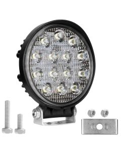 Allextreme EX14RW1 14 LED Round Fog Light 4 Inches Waterproof Off Road Driving Lamp for Car and Motorcycle (42W, White Light, 1 PC)