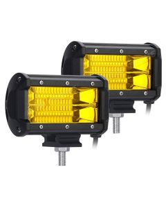 Allextreme EX7IY2P 7 Inch 24 LED Projector Fog Light Auxiliary Spot LED Light Off-Road Driving Lamp for Motorcycle and Cars (72W, Yellow Light, 2 PCS)
