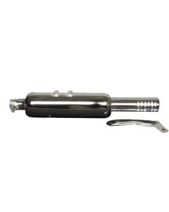 AllExtreme EXULS4 Mini Short Bottle Empty Punjabi Silencer Exhaust with Bush Compatible for BS3 and BS4 Model Bullet 350cc and 500cc (Chrome)