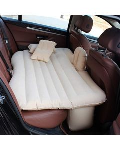 Allextreme Multifunctional Inflatable Car Bed Mattress with Two Air Pillows, Car Air Pump and Repair Kit for Travel, Trips, Camping, Picnic, Pool & Beach|Universal Fit (Cream)