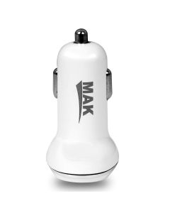 AllExtreme 3.1A Dual USB Port High Speed Travel Smart Car Charger for All Android and iPhone Devices (White)