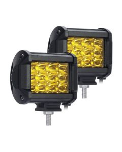 Allextreme EX12FY2 12 LED Fog Light Waterproof CREE Off Road Driving Work Lamp with Mounting Bracket for Motorcycles and Cars (36W, Yellow Light, 2 PCS)
