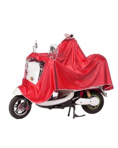 AllExtreme EX668RR Rain Coat Water Resistant Nylon PVC Hooded Full Body Raincoat Suit Motorcycle and Scooter Waterproof Poncho Jacket for Adults (Red)