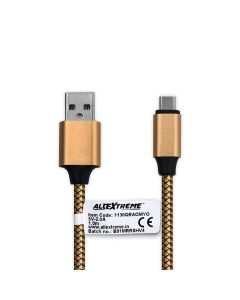 Allextreme Type C Nylon USB Data Cable with 2A Super Fast Charging and Data Transfer Speed for Oneplus (3.2 Feet, Golden)