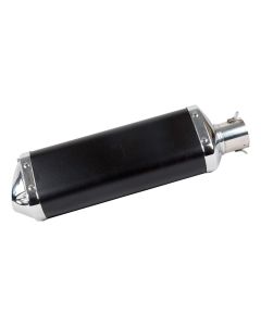 AllExtreme EXSMSB1 1.5-2'' Exhaust Muffler Silencer Universal Stainless Steel Inlet with Removable DB Killer for Street Sports Bikes, Motorcycles and Scooters- Black