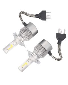 AllExtreme EXC6H4W 36W H4 LED Headlight 3800LM Driving Headlamp Conversion Kit 6000K High/Low Bright Beam Chip IP67 Fog Light for SUVs Trucks Sedans Motorcycles (White, 2Pcs)
