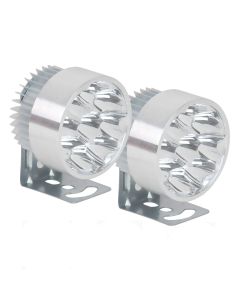 Allextreme EXG9FGW 9 LED Round Fog Light Spot Beam Waterproof Heavy Duty Work Light for Motorcycle Jeep Off Road Cars Truck Boat (9W, White Light, 2 PCS)