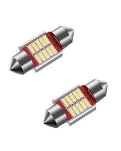 Allextreme EX31SDW 10 LED Universal Car Interior Super Bright Roof Light Reading Dome Bulb Lamp with Festoon Holder (5W, White, 2 PCS)