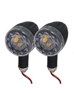 Allextreme EXTSI02 Universal Turn Signal Indicator Light Front/Rear Round Blinker Bulb For Motorcycles (2 Pcs, Amber)