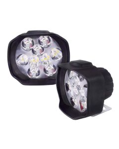 Allextreme EX9FWW2 Imported 9 LED Fog Light Spot Beam Waterproof Heavy Duty Pod Driving Work Lamp for Motorcycle Bike Car and SUV (15W, White Light, 2 PCS)
