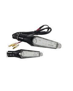 Allextreme EXSIAB2 Dual Tone LED Side Indicator Light Front Rear Universal Fit Turn Signal Lamp for Bikes and Motorcycles (Amber & Blue, 2 PCS)