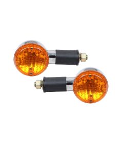 Allextreme EXTSLBY2 Yellow Glass Turn Signal Side Indicator Lights Front Rear Blinkers Lamp for Bikes & Motorcycle (Amber Light, 2 PCS)