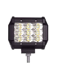 Allextreme EX9SFL1 9 LED Square Fog Light 4 Inches Waterproof Driving Spot Lamp with Adjustable Mounting Bracket for Cars Motorcycle and Bike (27W, White Light, 1 PC)