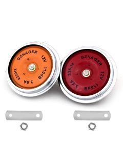 AllExtreme EXSLS2S Waterproof Super Loud Horn Air Siren Universal 12V 335Hz 115dB Air Siren Speaker for Car, Motorcycle, SUV, Bus, Truck and Off Road Vehicles (Red)
