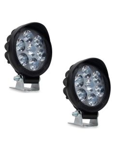 Allextreme EX7RF2P 7 LED 21W Round Fog Light for Motorcycle Car ATV Jeep 4x4 Tractor Off Road Waterproof Shockproof 3 Inch Lamp with Mounting - Pack of 2