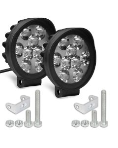 Allextreme EX-9WDL01 Off Road Driving Lamp with Switch 9 LED Round 3" Foglights for Motorcycles, Cars & Bikes (9W, White Light, 2 Pcs)