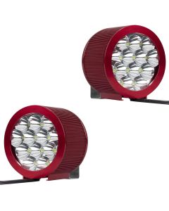 Allextreme EX12FH2 12 LED Fog Light with Attached High Decibel Loud Sound Horn for Motorcycle and Cars (Random Colors, 2 PCS)