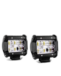 AllExtreme EX4IRW2 4 Inch 9D Reflector CREE LED Light Off-road Work Light External Headlight with Brackets for Truck Car ATV SUV Jeep Van (30W, White Light, 2 PCS)