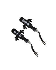 Allextreme EXAIBY2 Aeroplane Style LED Side Indicator Light Front Rear Universal Fit Turn Signal Lamp for Bikes and Motorcycles (Yellow, 2 PCS)