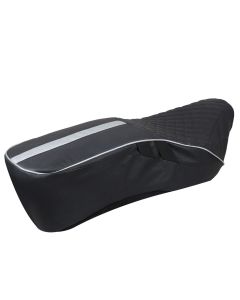 Allextreme EXCSCES PU Leather Motorcycle Bike Seat Cushion Cover Anti Skid Seat Cover Compatible for Bullet Electra 350cc and 500cc (Silver)