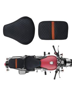 Allextreme Motorcycle Seat Cover PU Leather Anti Skid Split Water-Resistant Bike Cushion Compatible with All Motorcycles- (Black, Model-20)