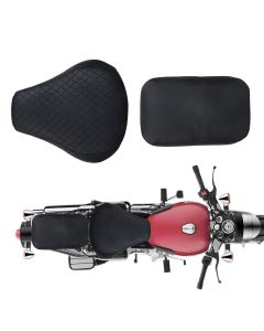 Allextreme PU Leather Bike Seat Cover- | Thick Cushioning | Anti-Slip | Water-Resistant | Shock Absorbent | Mesh Design Bike Accessories Compatible with Royal Enfield Classic 350cc