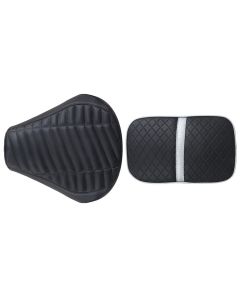 Allextreme Motorcycle Seat Cover PU Leather Anti Skid Split Water-Resistant Bike Cushion Compatible with All Motorcycles- (Silver, Model-19)