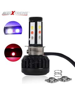 AllExtreme EX9Y4A1 3-Sided LED Headlight Conversion Kit with Cooling Fan 40W 1200LM Canbus Headlamp for Bike Car SUV (White Blue & Red)