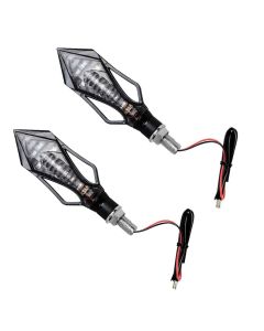 Allextreme EXAIBY2 9 LED Arrow Shape Turn Signal LED Indicators Light Blinking Light for All Bikes Suzuki Honda Kawasaki Yamaha (Yellow, 9SMD, 2 PCS)
