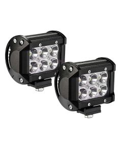 Allextreme EXMI6FL 6 LED Fog Light 4 Inch Double Output Power Spot Flood Water Resistant Driving Lamp for Motorcycle Bike Car Off-road ATV SUV (18W, 2 PCS)
