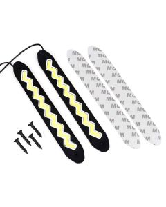 Allextreme EXDRLZ2 Universal Daytime Running Light Waterproof Working Lights Flexible LED DRL Driving Lamp for All Bikes and Cars (Zig-Zag, White)