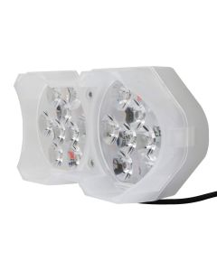 Allextreme EXF18LWS 18 LED Fog Light Spot Beam Waterproof Heavy Duty White Pod Driving Lamp for Motorcycle Bike Car SUV (30W, Spot + Strobe Lamp)