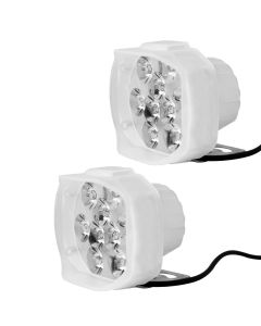 Allextreme EX9RGBW2 9 LED Fog Light Waterproof White Spot Beam Driving Lamp with Red Green Blue Beads for Motorcycle Bike Car SUV (20W, White & RGB Light, 2 PCS)
