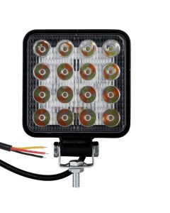 Allextreme EX16WY01 16 LED Square Fog Light 4 Inch Waterproof Driving Spot Lamp for Car, Motorcycle (48W, White & Amber) (PACK - 1)