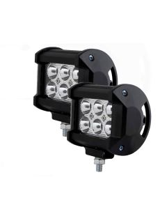Allextreme EX6LD2F Waterproof 6 LED Fog Light Combo Beam Waterproof Heavy Duty Work Lamp for Motorcycle Bike Car and SUV (18W, White & Yellow, 2 PCS)