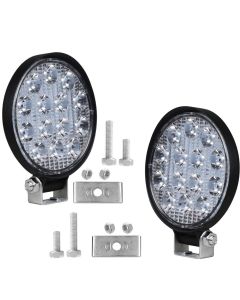 Allextreme EX14WY2 14 LED Round Fog Light 4 Inch Waterproof Driving Spot Strobe Lamp for Car, Motorcycle (42W, White & Amber, 2 PCS)