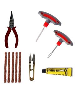 AllExtreme Universal Tubeless Tyre Puncture Repair Kit Flat Tire Puncher Patch Tools (Model 9)