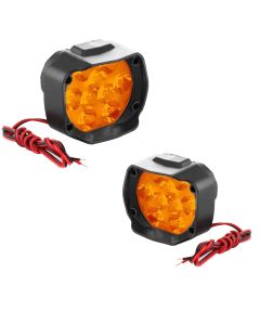 Allextreme EX9FYW2 Imported 9 LED Fog Light Spot Beam Waterproof Heavy Duty Pod Driving Work Lamp for Motorcycle Bike Car and SUV (15W, Yellow Light, 2 PCS)
