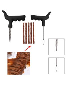 AllExtreme EXTTPK5 Complete Tubeless Tyre Puncture Repair Kit with Tire Puncher Emergency Brown Seal Strips (T-Handle Plugger + Puncher Seal Strips)