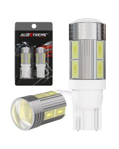 Allextreme EXT10PS Universal T10 LED Parking Light 10 SMD Super Bright Interior Pilot License Plate Dome Indicator Lamp Bulb for Car Bike and Motorcycle (3W, White, 2 PCS)