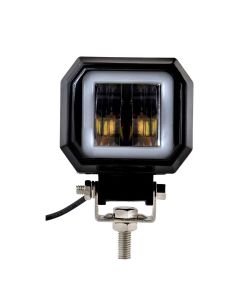 Allextreme EX3HR1W 2.5 Inch Square White Fog Light with Red Halo Angel Eye Ring for Bike Motorcycle Car and Off Road SUV (20W, 1 Pc)