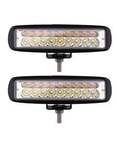 Allextreme EXF18W2 18 LED Fog Light Waterproof 6 inch Dual Row CREE LED Flood Beam Work DRL Lamp for Bikes Cars & Motorcycles (Pack of 2)