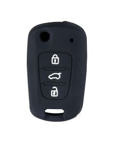 AllExtreme EX3CRKC 3 Buttons Silicone Car Remote Key Cover Shell Case Body for Hyundai i20 Old Models (Black)