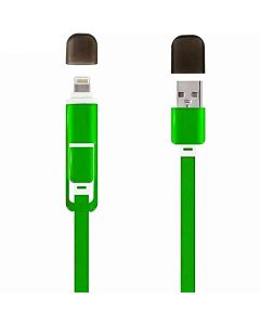 AllExtreme USB and Micro USB Data Cable with 2 in 1 Dual Connector for Android (3.3ft, Green)