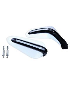 AllExtreme EXHW22W 7/8" 22mm Motorcycle Hand Guard with LED Light Universal Bike Handle Protector Shield Handlebar Protection Gear (White)