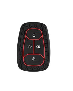 AllExtreme EXKC08 4 Buttons Silicone Car Remote Key Cover Shell Case Body Compatible with Tata Nexon Harrier (Black)