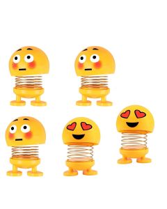 Allextreme EXNTA195 Happy Head Shaking Smiley Emoji Dancing Toys for Car Interior Decoration Accessories Small Decorative Items Gifts (Random Expressions, 3Pcs)