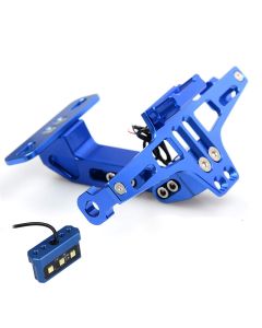 AllExtreme EXANPU1 Universal Adjustable Motorcycle Number License Plate Aluminum Alloy Holder Mount Bracket for All Bikes (Blue)